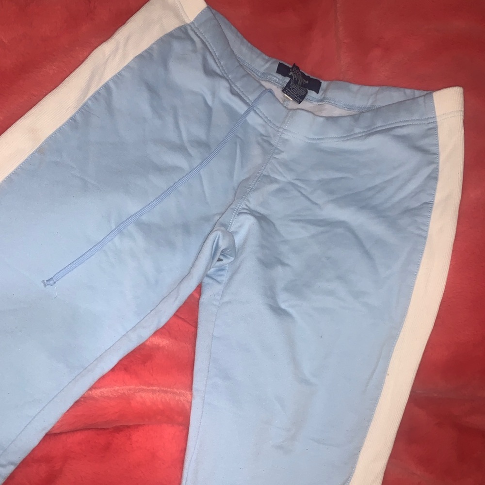 Blue and white sweat pants size s/ch